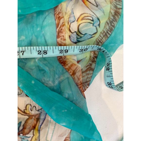 Soft Surroundings Sheer Open Front Flowy Jacket/Tunic:Cover Up Beaded Hem Sz S/M - Picture 11 of 15